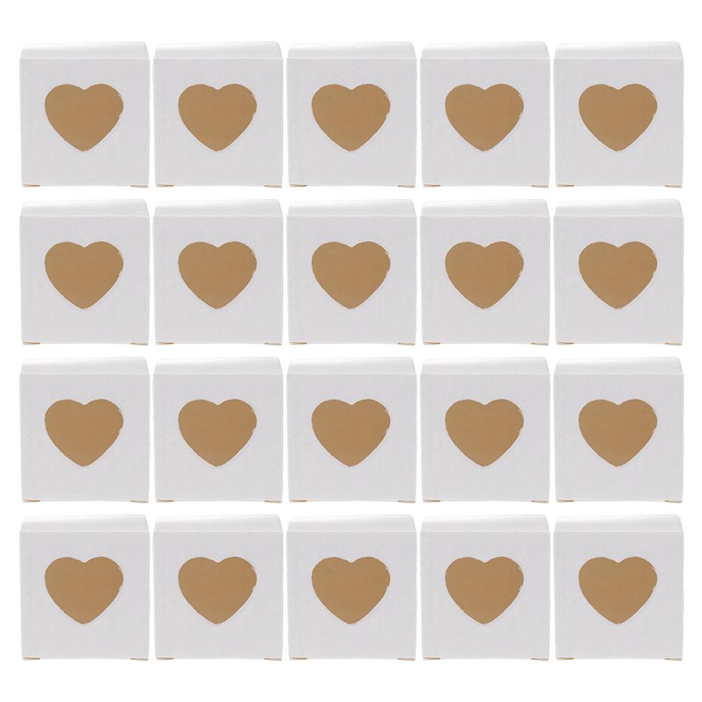 20 Pcs Cupcake Packaging Heart Shaped Window Box Dessert Container Open The Paper Boxes Cups