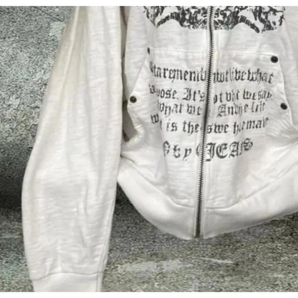 VAYLA Vintage Sweatshirts Women's Clothes White Print Tunic Hooded Y2k Coat Streetwear Fashion Casual Hoodies Tops Ropa Mujer