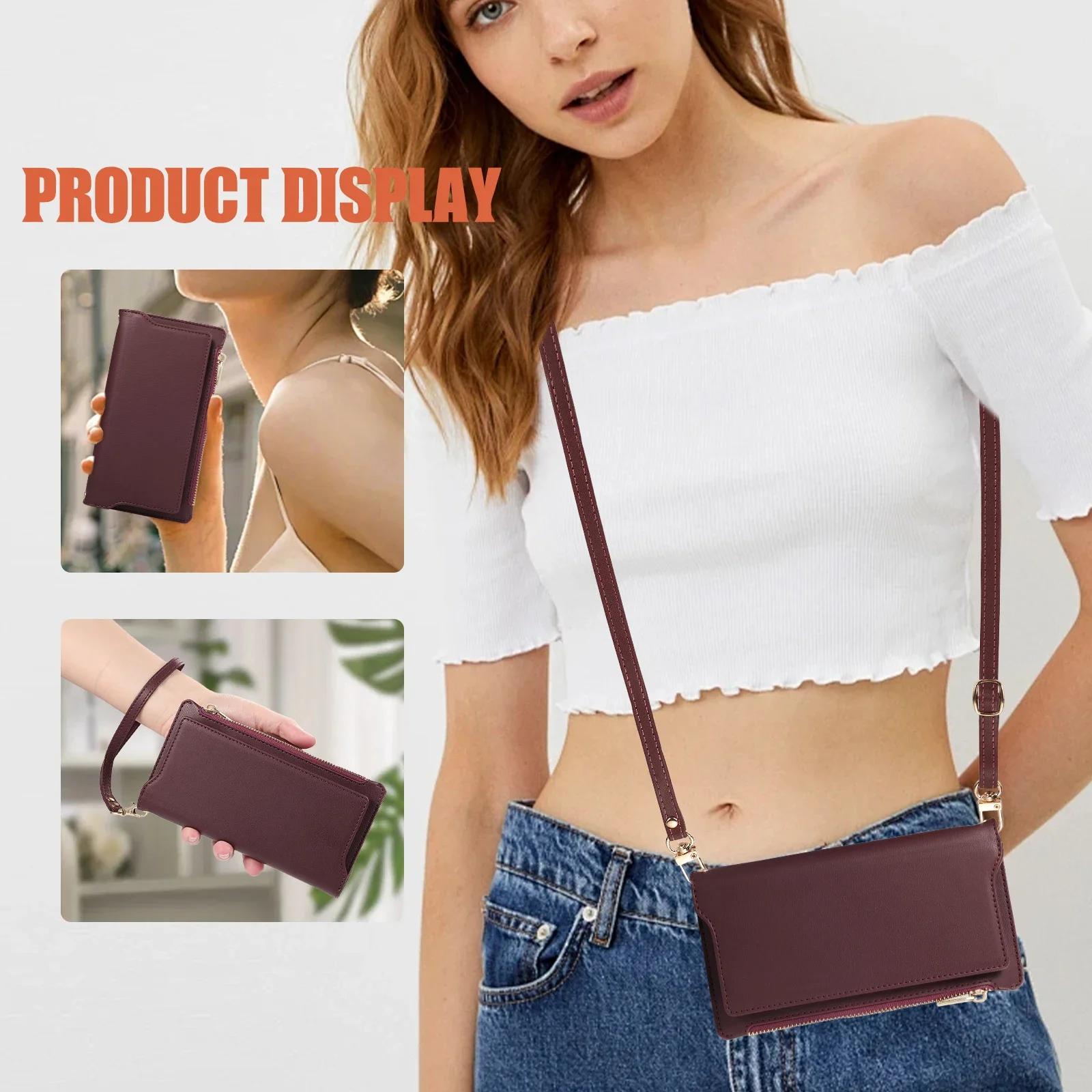 

Crossbody Strap Detachable Leather Case for Google Pixel 8 Pro 7Pro 7A 6A Magnetic Charging Zipper Card Wallet Stand Phone Cover Pixel8 вино красного