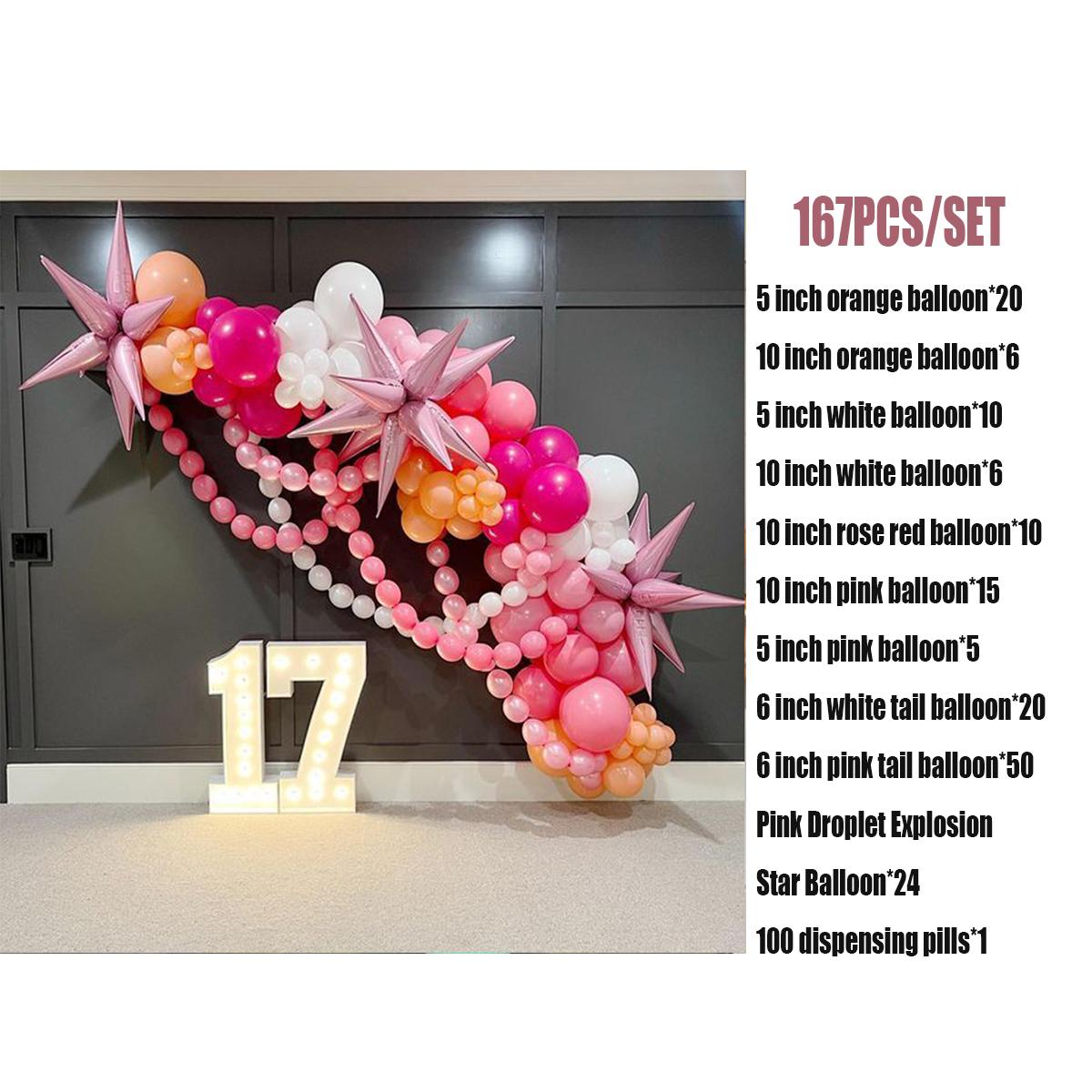 

Розовый, белый воздушный шар Galannd, розово-красный, взрывающаяся звезда, фольгированный воздушный шар, цепочка для девочек, день рождения, свадьба, декор для детского душа