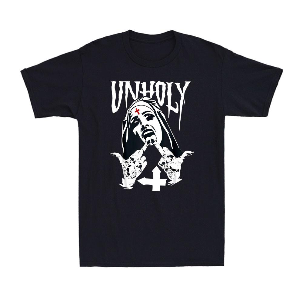Satanic Nun Tattoos Unholy Gothic Evil Antichrist Vintage Unisexs Tshirt Tshirt