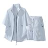 Mens Quick-Dry Sport Set With Stand Collar Zipper Top Breathable Shorts Lightweight Athletic Wear