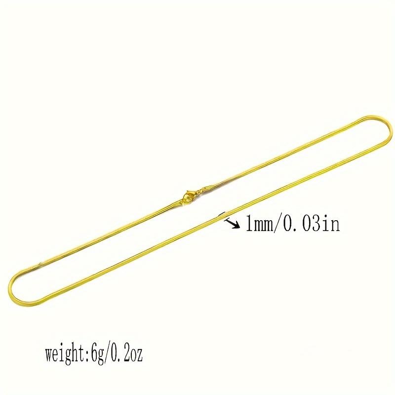 1Pc Fashionable Golden Plated Round Snake Chain Necklace 16inch-30inch for Men Women DIY Pendant Necklace Making Charms Accessories