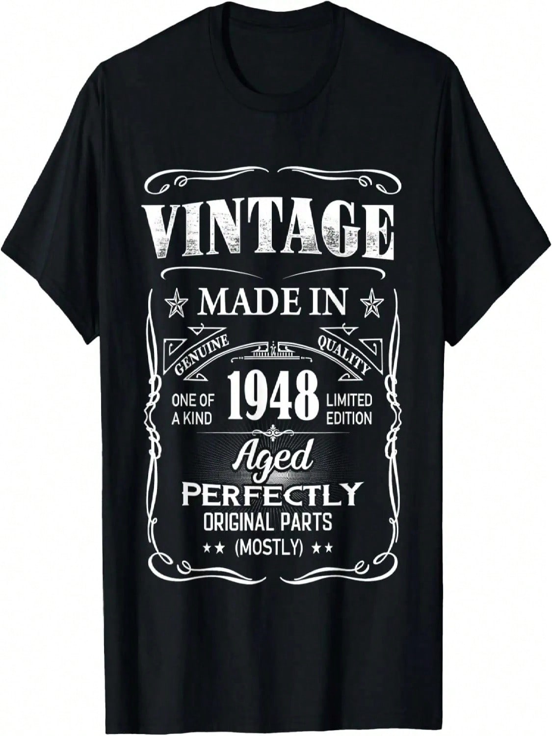 Vintage Made In 1948 Aged Perfectly Original Parts 73rd Bday T-Shirt S разноцветный