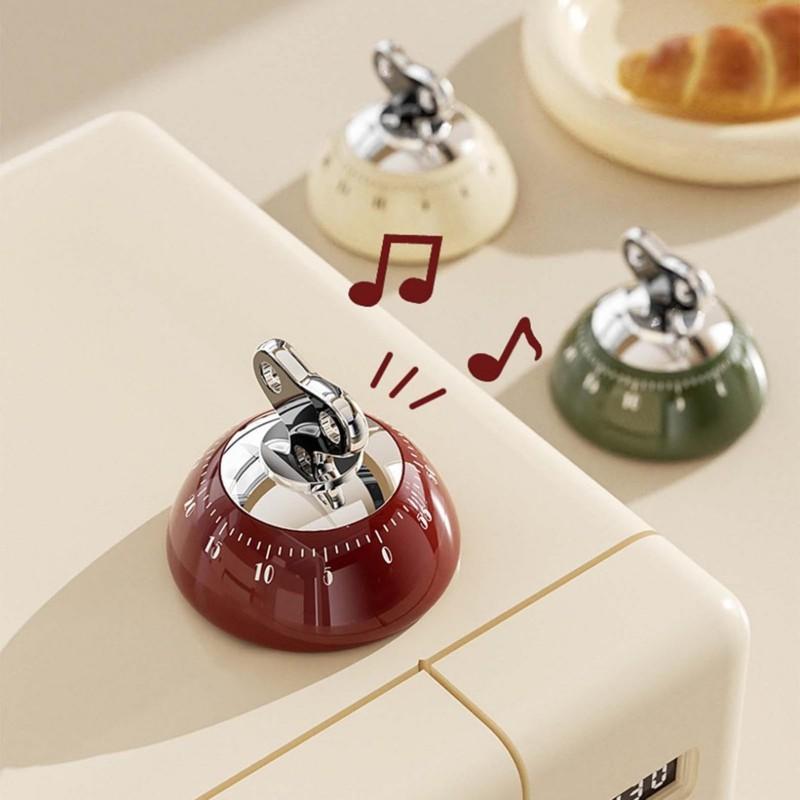 Magnetic Kitchen Timer Vintage Style Manual Countdown Cooking Baking Down Up Loud Alarm Magnet Clock Study Clock Kitchen