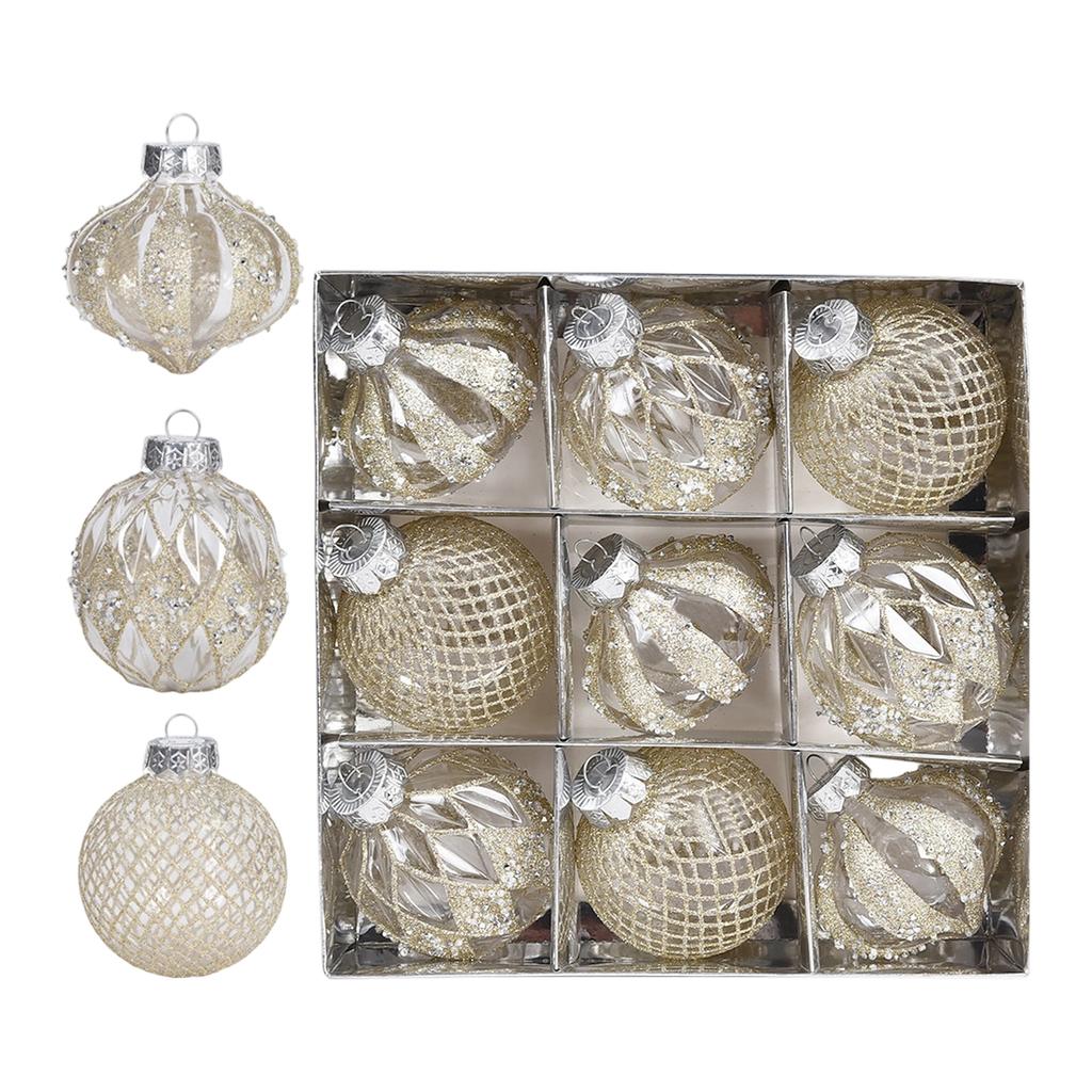 8cm 9pc Christmas Tree Decoration Party Decoration PET Christmas Ball