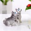 Charming Husky Puppy Resin Sculpture Cute Animal Decoration For Plant Terrarium