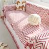 Modern and Simple Sofa Towel, New All-season Comfortable Chenille Anti-wrinkle Multi-purpose Striped Double-sided Sofa Cover Blanket