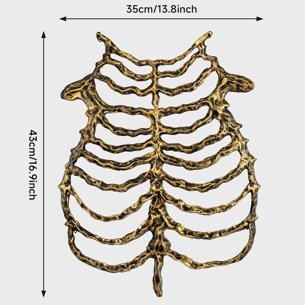 Halloween Skull Breastbone Skeleton Hollow Skeleton Frame Bone Holiday Dress Accessories Cosplay Performance Party Costume Prop