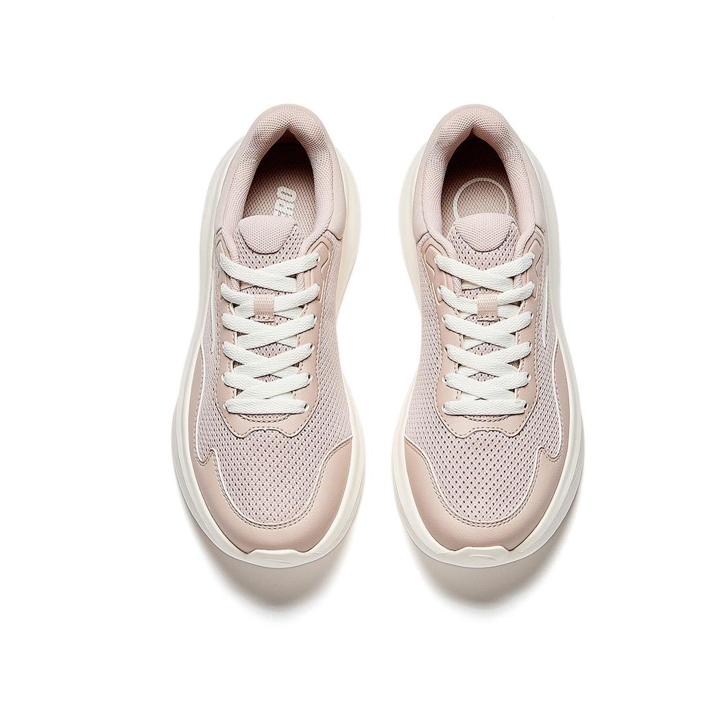 Anta Shock Absorbing Resilient Durable Womens Training Sports Low Top Running Shoes Women sneaker Lotus-Gray Ivory-White 922537726-2