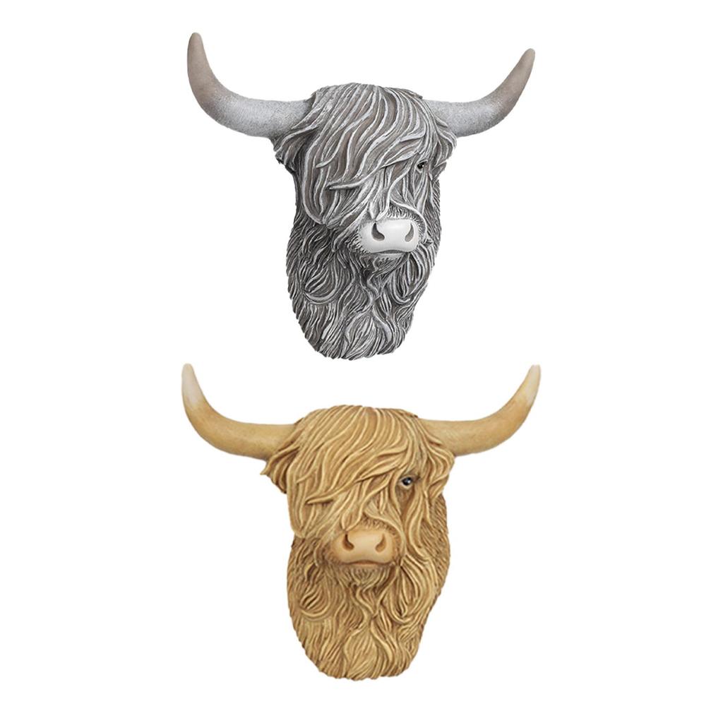 Highland Cow Decor Cute Wall Mounted Decoration for Garden Fence Living Room