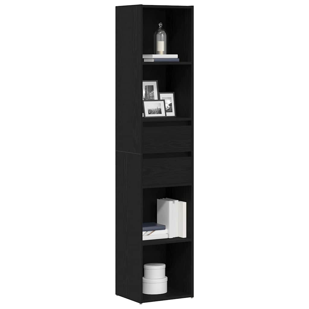 Bookshelf Black Oak Effect 36 x 30 x 171 cm Engineered Wood