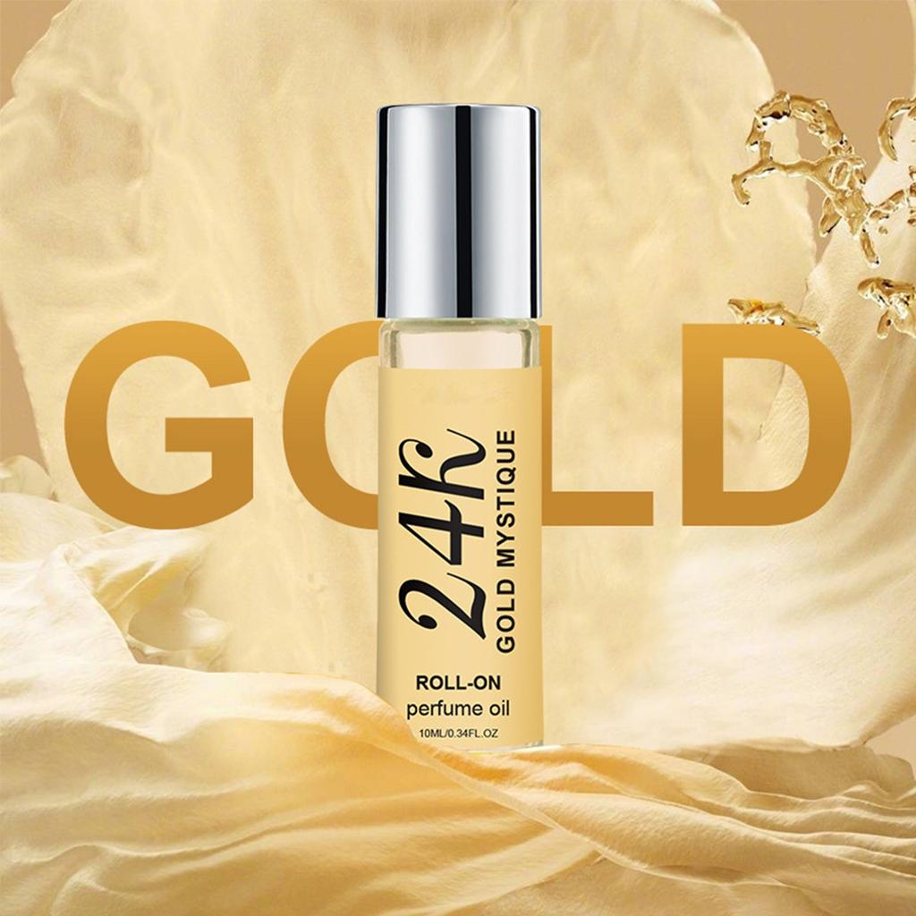 24k Golden Mysterious Ball Perfume Oil, Easy To Carry In Small Package, Lasting Aroma 10ml