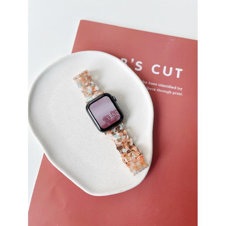 Butterfly Resin Strap for Apple Watch S10-Elastic Retractable Resin Watch Band Female Bracelet for iWatch10/9/8/7/6/5/4/3/2/1/Se/Ultra/Ultra2 42mm