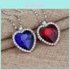 Collar de Joyería Corazón del Océano Titanic con Zafiro Azul y Diseño Multicapa Para Amantes de la Moda