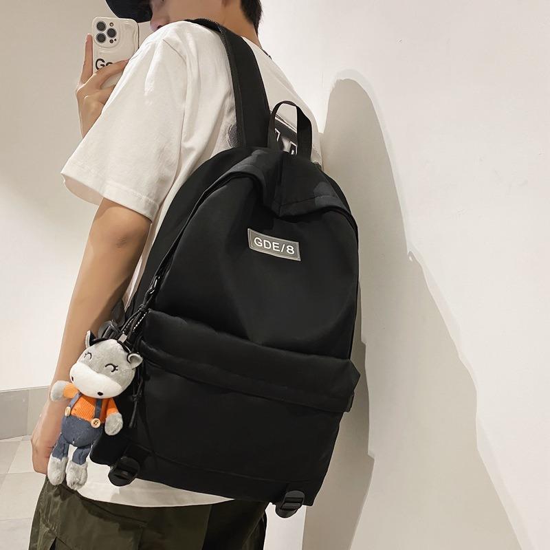 School Bag Female High School College Student Backpack Large Capacity Versatile Style Black Men Travel Computer Backpack