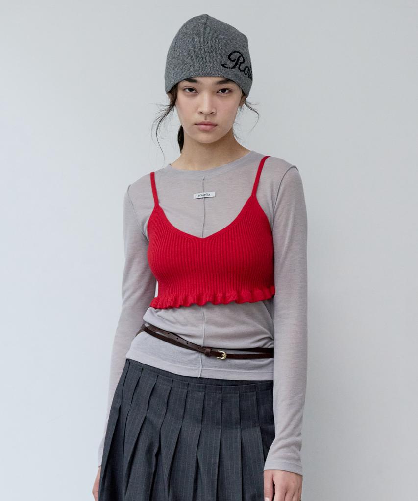 ROLAROLA Frill Knit Bustier Red