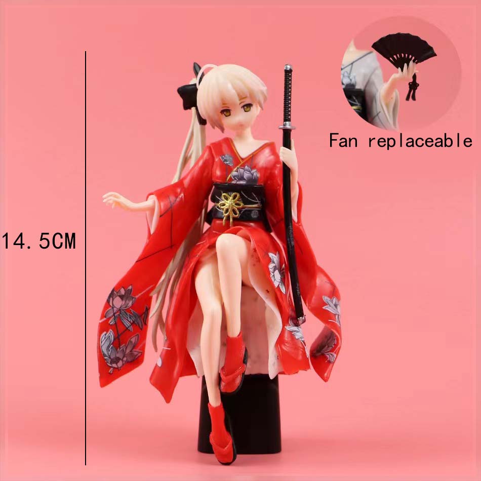 Car Interior Decoration Anime Kimono Kasugano Sora Sword Action Figures Model Auto Dashboard Ornaments Accessories Toys Gifts