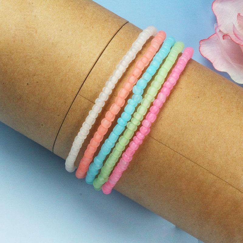 

Набір кольорових простих браслетів з рисових намистин-макарон мультяшний милий стиль солодкий маленький свіжий різнокольоровий