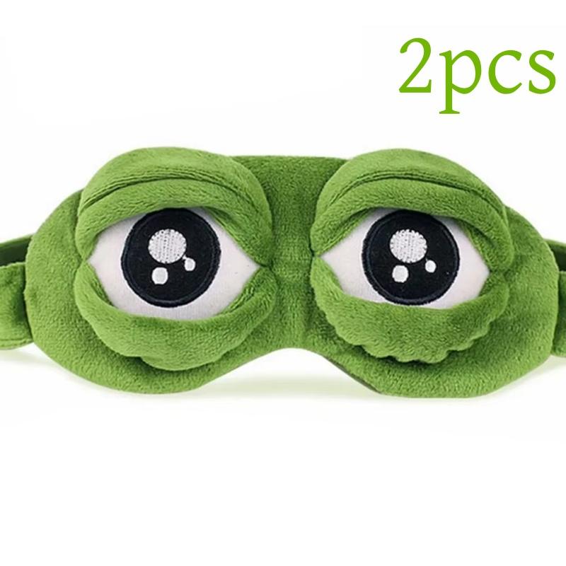 3D-Schlafmaske mit traurigem Frosch, natürlicher Schlaf-Augenschutz, Augenklappe, weiche tragbare Augenbinde, Reise-Augenklappe für Damen und Herren