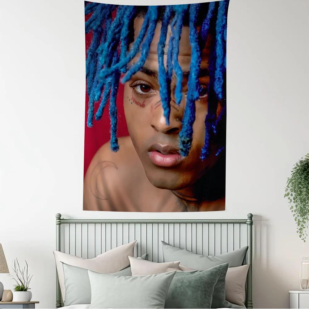 Hip Hop ZXXXTentacion Anime Tapestry Hippie Flower Wall Carpets Dorm Decor Cheap Hippie Wall Hanging