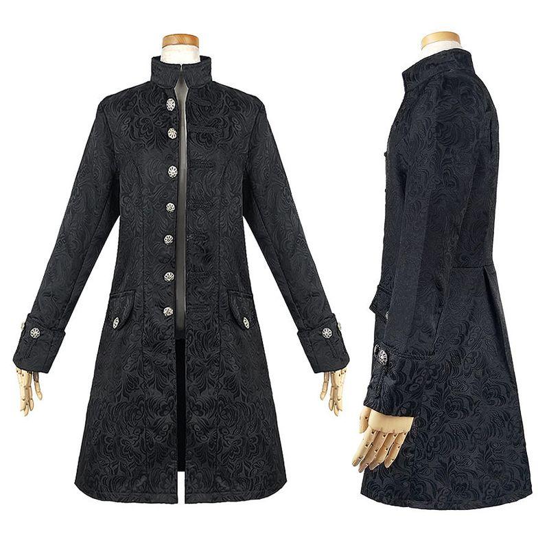Sweet and Stylish European and American Men's Cosplay Clothing, Medieval Men's Coat, Jacket, Trench Coat, Mid-Length Retro Halloween Costume