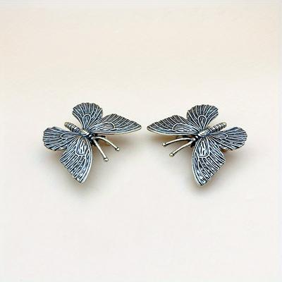 Solid Pure Brass Butterfly Figurines Miniatures Desktop Ornament Antique Copper Insect Statue Home Decoration Crafts Accessories
