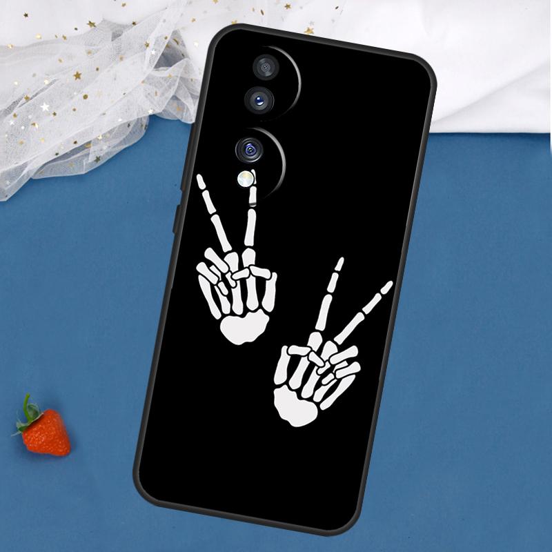 Skeleton Middle Finger Case For Honor Magic 7 5 6 Pro Lite Honor 200 400 50 70 90 X8 X9 X8a X8b X9a X9b X9c Cover