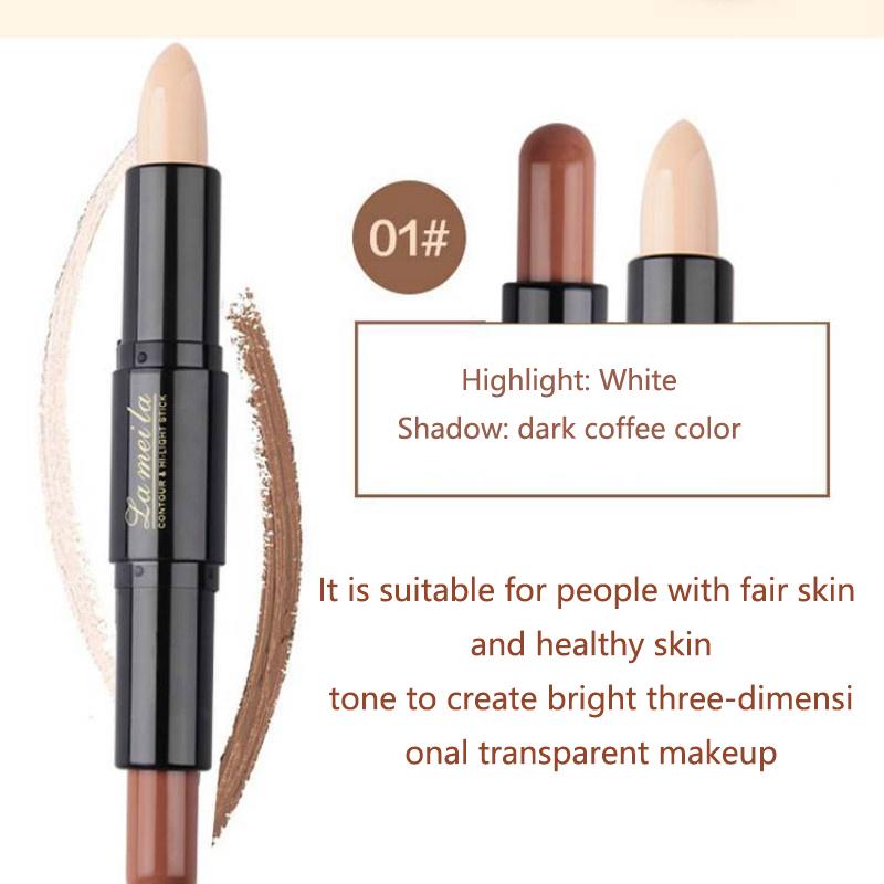 

Двойной стереофонический корректор Light and Shadow Stick Легкий и стойкий консилер-крем для макияжа Отбеливающий хайлайтер Контурный консилер для лица 01#