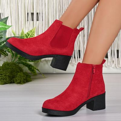 Fashion Platform Women's Ankle Boots Autumn Winter Fashion Elegant Faux Elegant Concise Zipper Solid Colors High Heel Women Short Boots