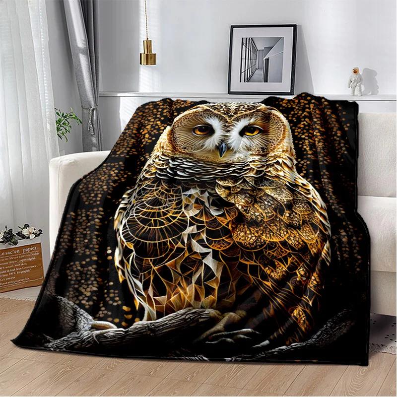 HD Colourful Cute Owl Cartoon Blanket,Soft Throw Blanket for Home Bedroom Bed Sofa Picnic Travel Office Rest Cover Blanket Kids