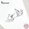 Bamoer Hunde- und Knochen-Ohrstecker für Mädchen, Sterling-Silber 925, Katzen-Ohrstecker, Schmuck, Bijoux