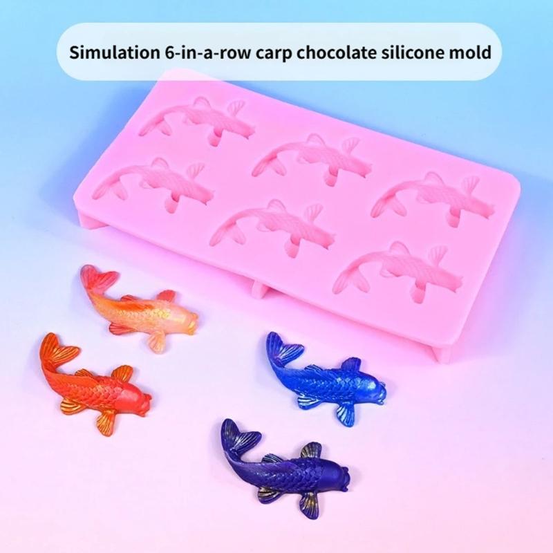 Food Grade Silicone Fish Chocolate Molds With 6 Cavities Kitchen Baking Tool Ideal For Candy Jellies And Baking Crafts