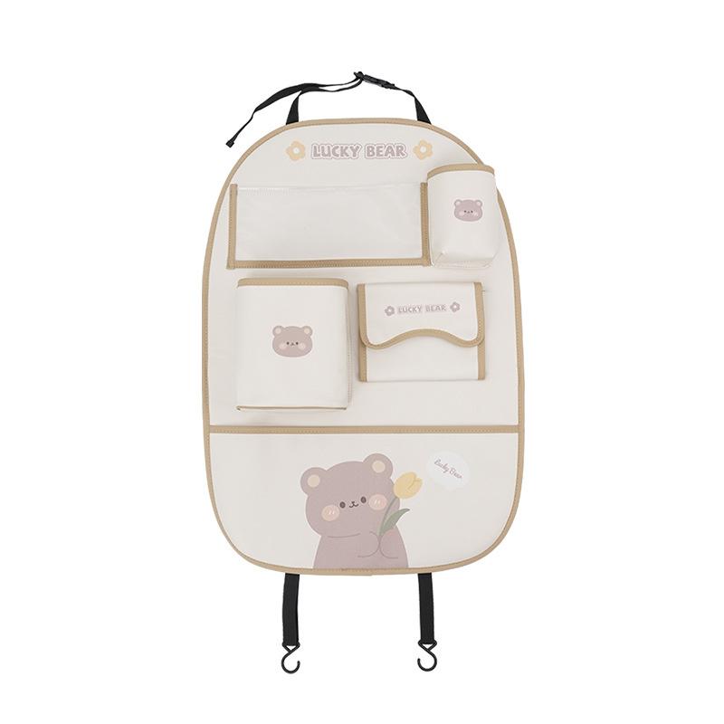 Car Seat Back Storage Pockets Cute Car Interior Decor Kick Pads 1PC