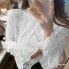 Fairy Lace Mesh Blouse - Women's Fashion See-Through Top for Autumn/Winter 2024
