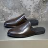 Mode Nya Bekväma Läder Muller Skor Klassiska Andningsbara Herr Halvtofflor Loafers Affärsman Lätta Plattor Mjuka Handgjorda Fritidsskor