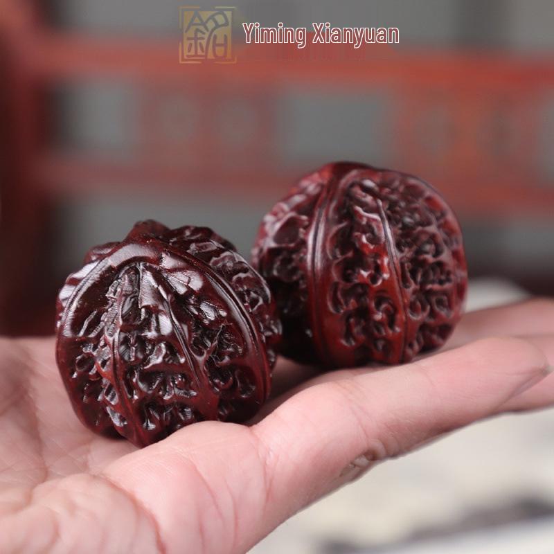 Rosewood Carved Pixiu Ornament: Gourd & Dragon Turtle Handicraft
