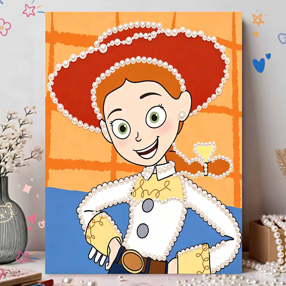 Disney Pearl Art Toy Story's Jessie DIY Handmade Pearl & Gemstone Art Kit Special Shapes Home Wall Decor Crafts