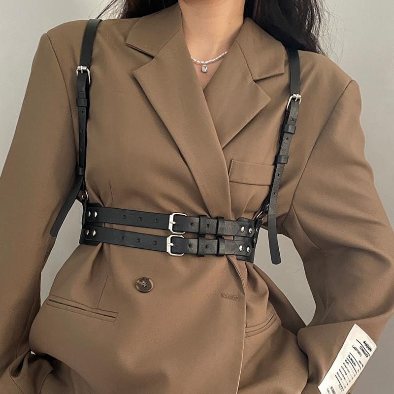 Harajuku Style Shoulder Belt, Women's Camisole, Vest Style Waist Seal, Functional Wind, Outerwear, Waistband, Vest, Shoulder Strap