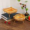 European Vintage Fruit Plate High-End Round El Glass Plate Multi-Layer Fruit Basket  Creative Cake Plate Ornaments