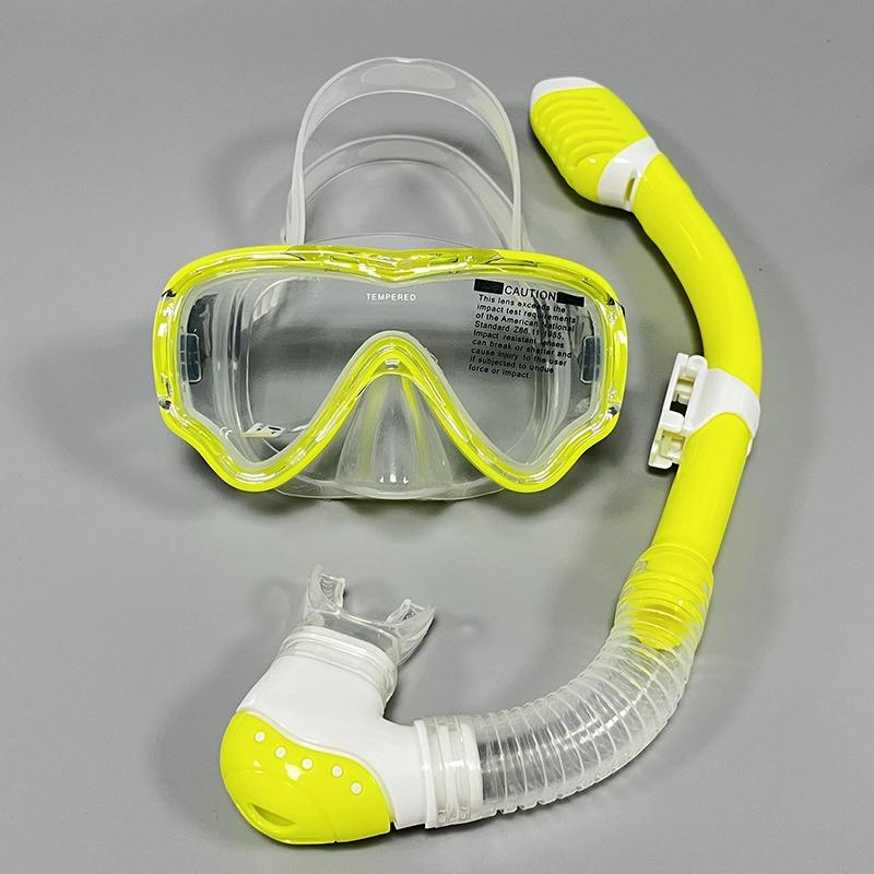 Scuba Diving Mask Snorkel Set Tempered Glass Professional Panoramic Snorkeling Gear Swimming Training Snorkel Kit Adults Youth