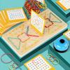 Colorful Inspired Wooden Nail Board Game for Youngsters Interactive 2Player Geometric Shape Creative Rubber Band Educational Toy, Boosts Creativity