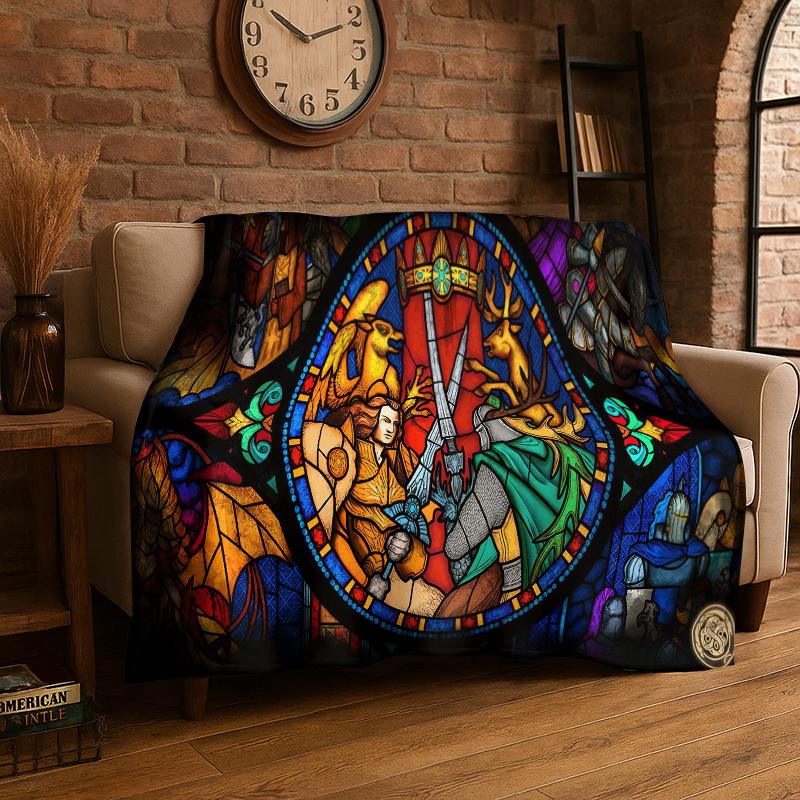 Coperta in Flanella Gioco di Mappa Eroi del Potere e della Magia Retrò Morbida Calda Coperta da Lancio per Camera da Letto Soggiorno Letto Viaggio Picnic
