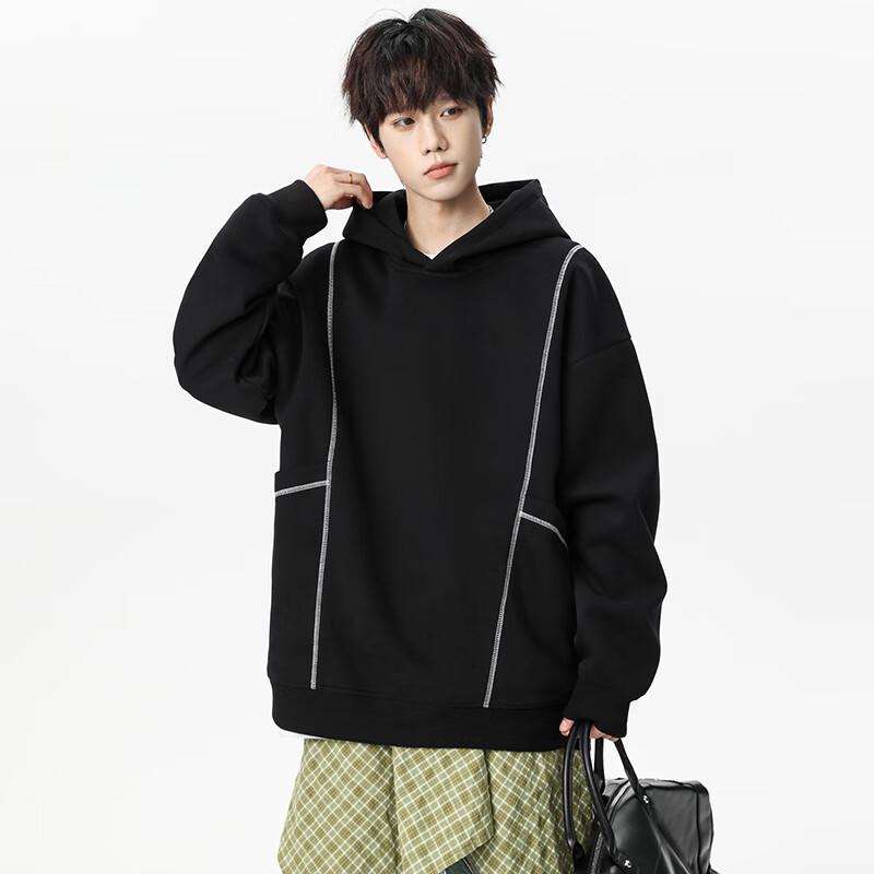 

TOM ADAM Loose Fit Structured Panel Hooded Sweatshirt 3XL