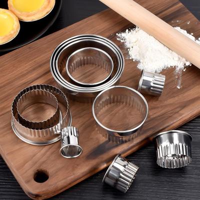 11pcs/set Stainless Steel Round Cookie Biscuits Cutters Mousse Ring Pastry Metal Baking Circle Ring Molds For Kitchen DIY Mold