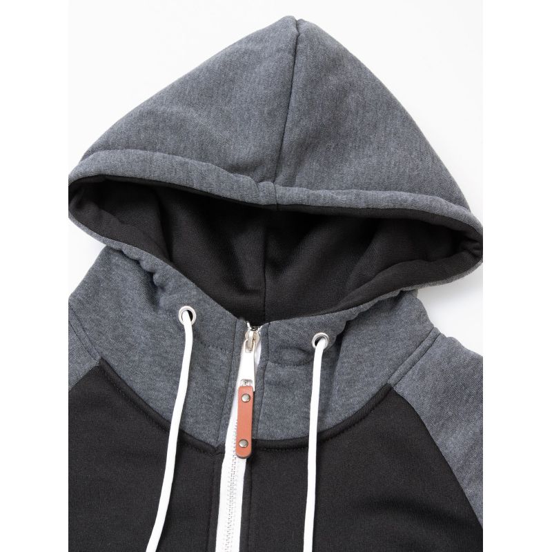 Pánská barevně blokovaná fitness sportovní pánská mikina ležérní módní plug rukáv kardigan top