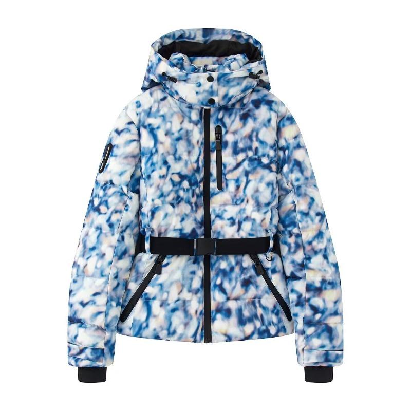 Women's autumn and winter new multi-color ski series tunic hooded cotton jacket