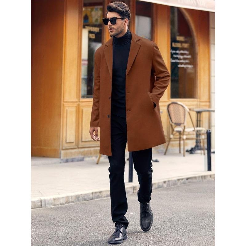 Male Streetwear Jackets Man's Solid Color Casual Outerwear And Coats Single Breasted Lapel Wool Men's Jacket For Spring Winter