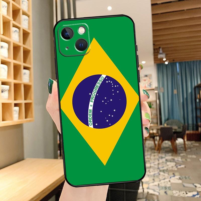 Brazil Brazilian Flag Phone Case For iPhone 13 Pro Max 16 15 11 12 14 17 Pro Max Mini 15 16 Plus 16e 17 Air Cover