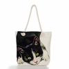 Cute Cats and Dogs Print Thick Rope Single-shoulder Beach Bag 7225